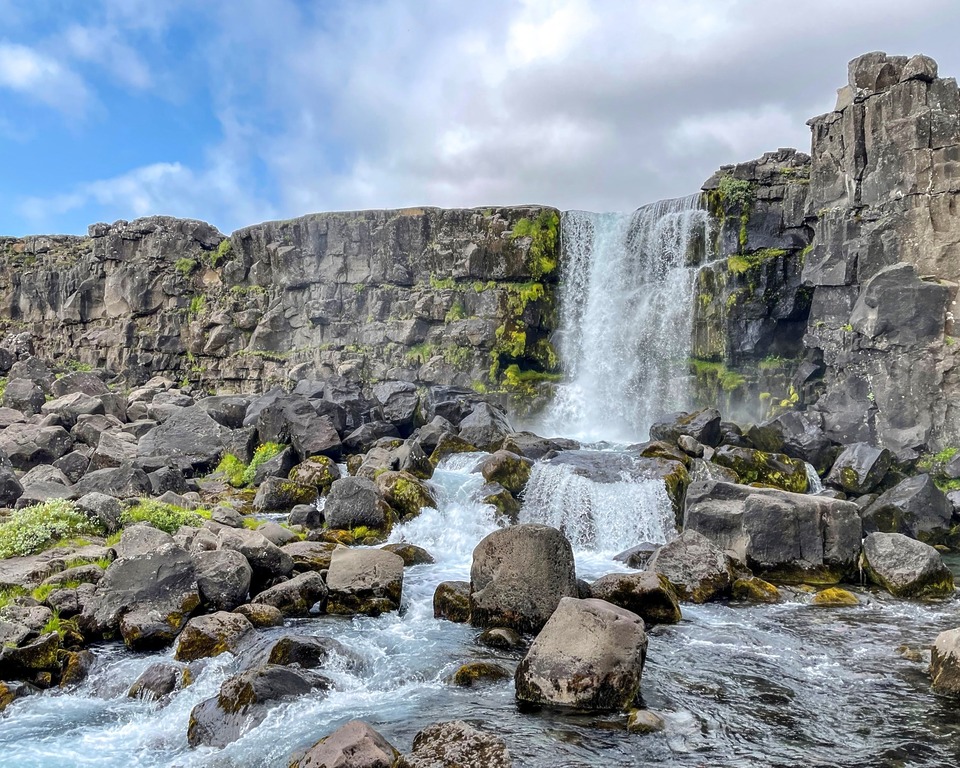 Öxarárfoss waterfall, Golden Circle, Iceland